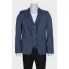 Men's blue jacket with a vest insert