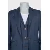 Men's blue jacket with a vest insert