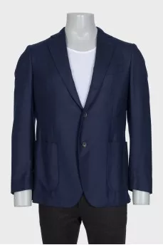 Men's blue button-down jacket
