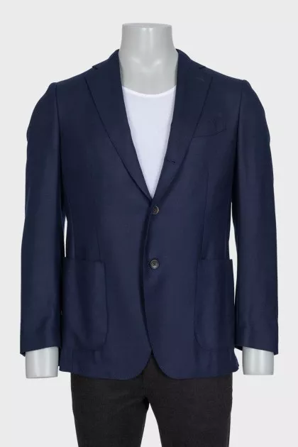 Men's blue button-down jacket