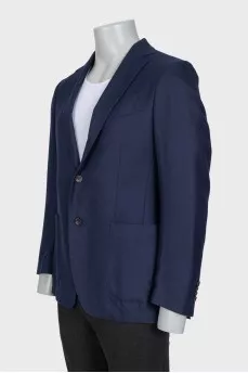 Men's blue button-down jacket