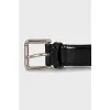 Patent leather belt with silver buckle
