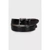 Patent leather belt with silver buckle