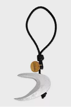 Silver Crescent Bag Keychain