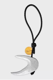 Silver Crescent Bag Keychain