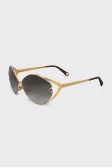 Oval sunglasses with narrow frames