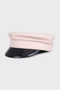 Pink cap with branded embroidery