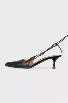 Leather slingbacks with a slingback heel