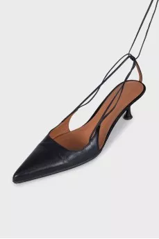 Leather slingbacks with a slingback heel