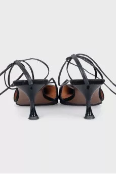 Leather slingbacks with a slingback heel