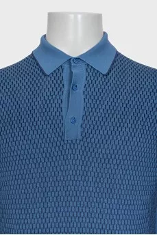 Men's blue button-down jumper