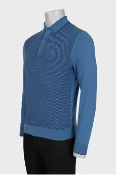Men's blue button-down jumper