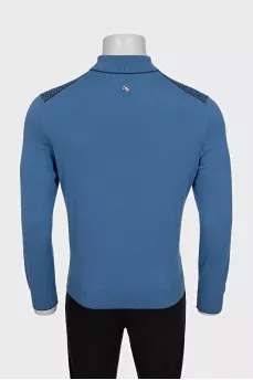Men's blue button-down jumper