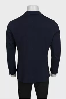 Men's single-breasted blue jacket with patch pockets