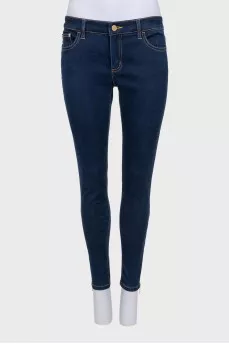 Синие джинсы skinny с молнией