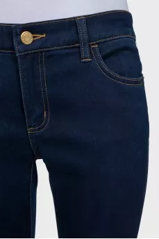 Синие джинсы skinny с молнией