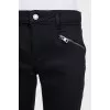 Straight-leg black jeans with fringe