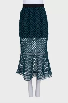 Openwork flared skirt
