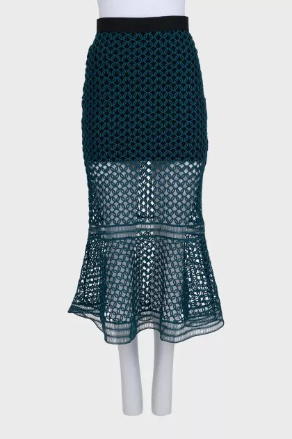 Openwork flared skirt