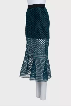 Openwork flared skirt