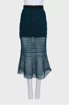 Openwork flared skirt