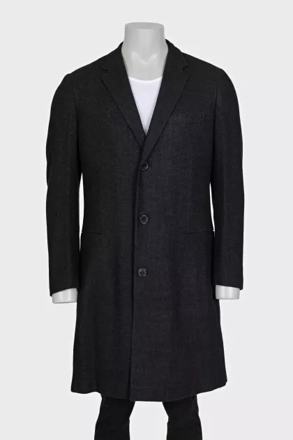 Men's cashmere coat with a small print