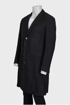 Men's cashmere coat with a small print