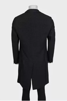 Men's cashmere coat with a small print