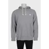 Men's gray hooded sweatshirt