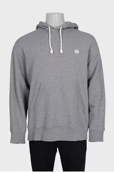 Men's gray hooded sweatshirt