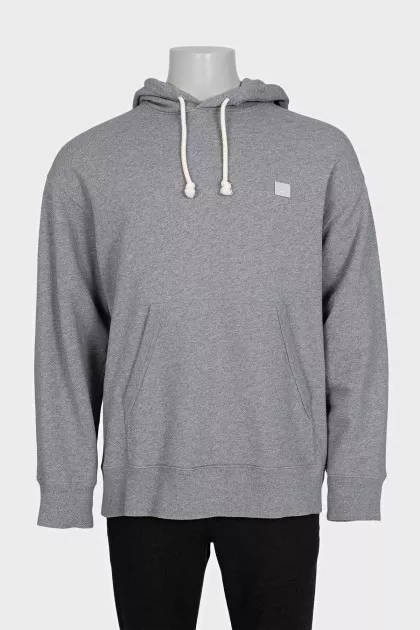 Men's gray hooded sweatshirt
