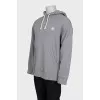 Men's gray hooded sweatshirt