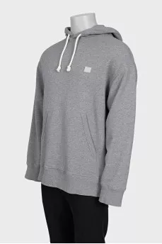 Men's gray hooded sweatshirt