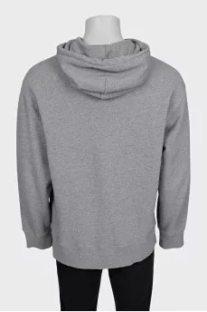 Men's gray hooded sweatshirt