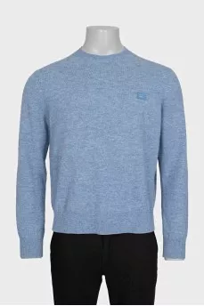 Men's blue jumper with embroidery