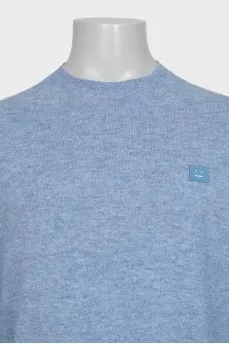 Men's blue jumper with embroidery