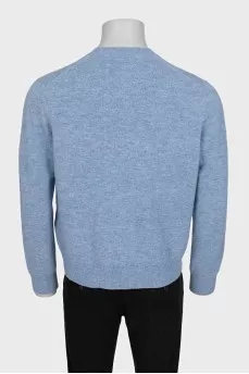 Men's blue jumper with embroidery