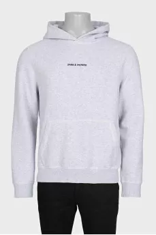 Men's gray hoodie with print