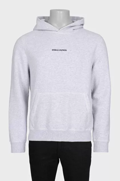 Men's gray hoodie with print