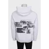 Men's gray hoodie with print