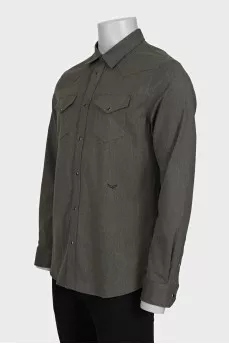 Мужская темно-зеленая рубашка
