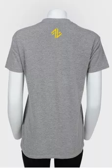 T -shirt with yellow inscription