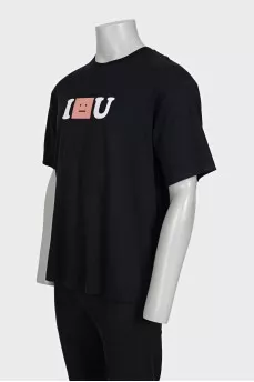 Men's straight t-shirt with front print