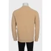 Men's beige cardigan with a patch