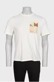 Men's yellow t-shirt with branded design