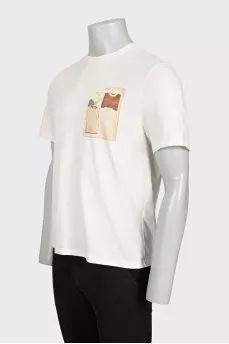 Men's yellow t-shirt with branded design