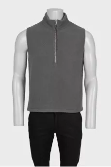 Men's gray zippered vest