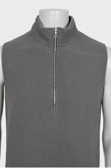Men's gray zippered vest