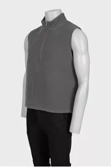 Men's gray zippered vest