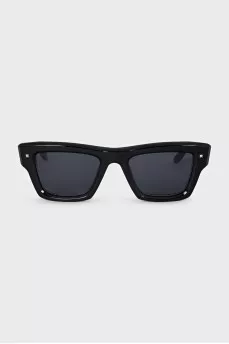 Black Wayfarer Studded Sunglasses